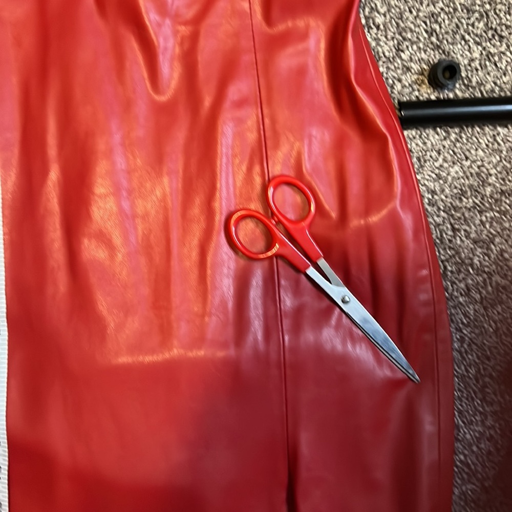Zara faux vegan red dress.NWOT. ❤️🔥 - Picture 9 of 17